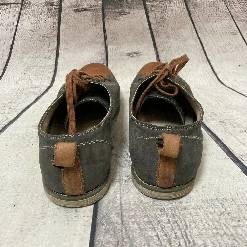 Gino Rossi Casual leather shoes‎ Lace Up Gray And Tan size 9